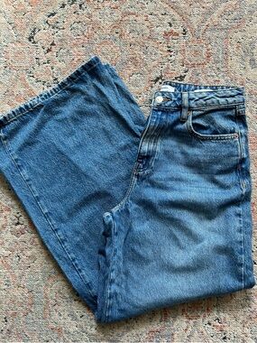 Forever 21 Light Blue High Rise Wide Leg Jeans